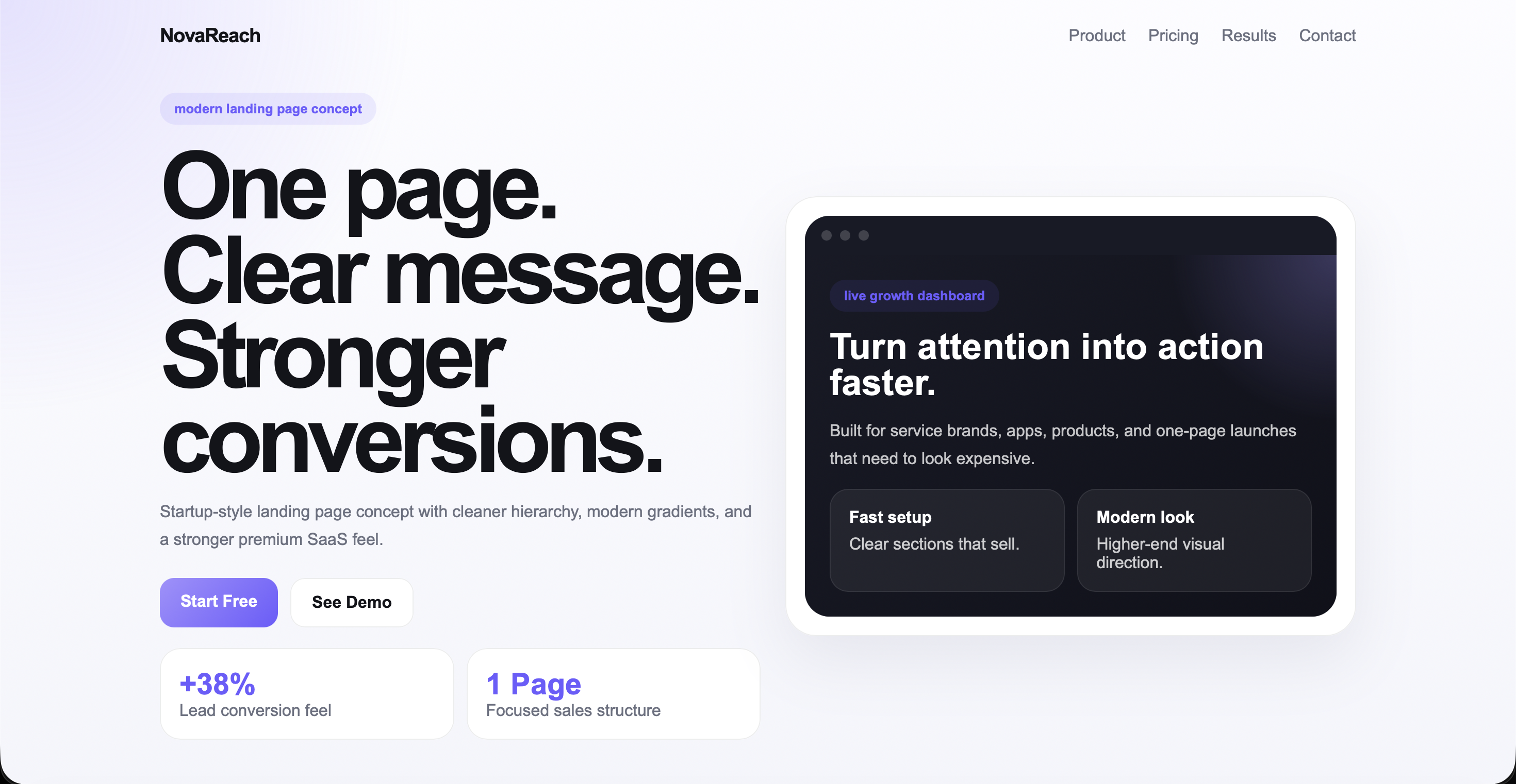 Logo and landing page concept preview