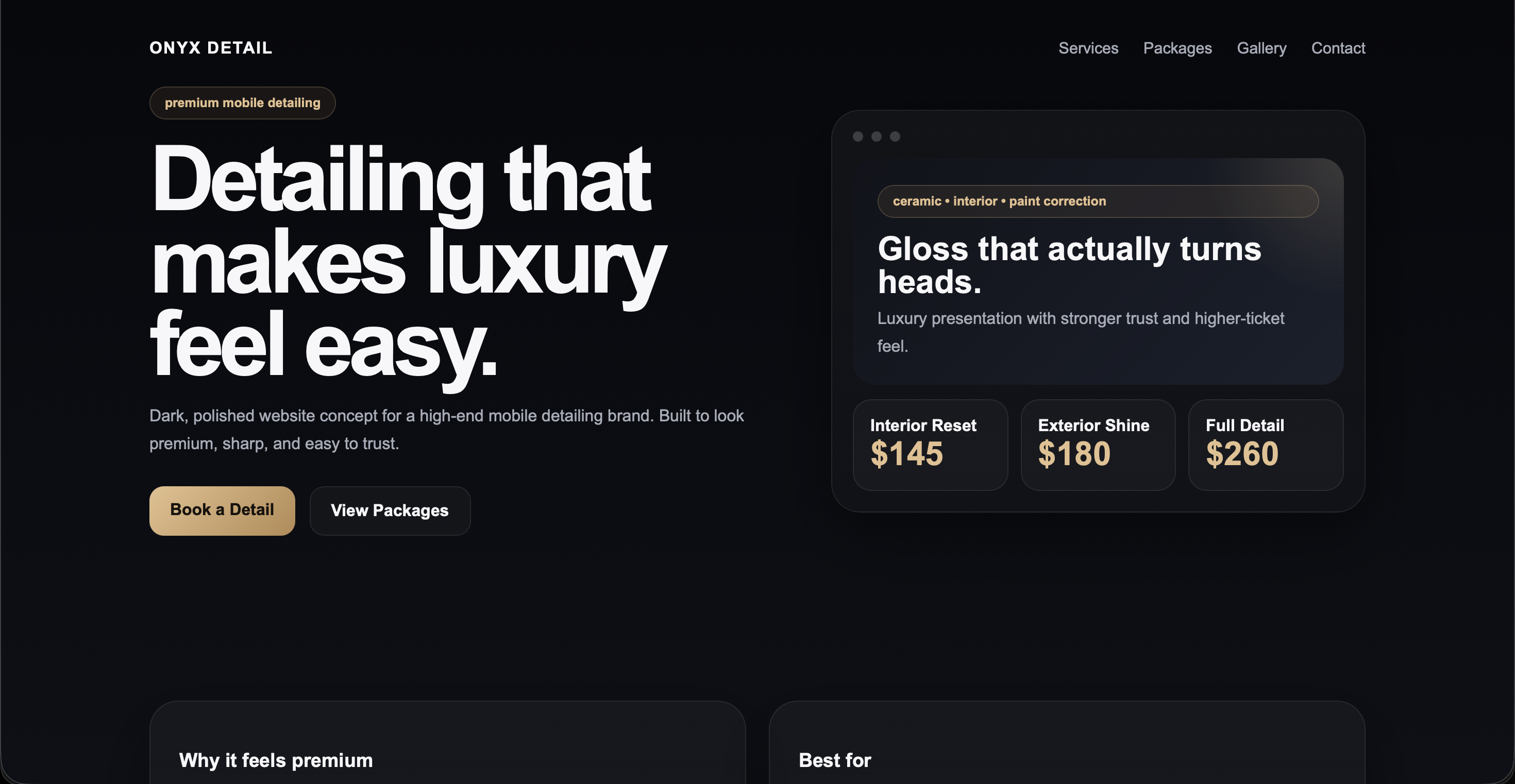 Mobile detailing website