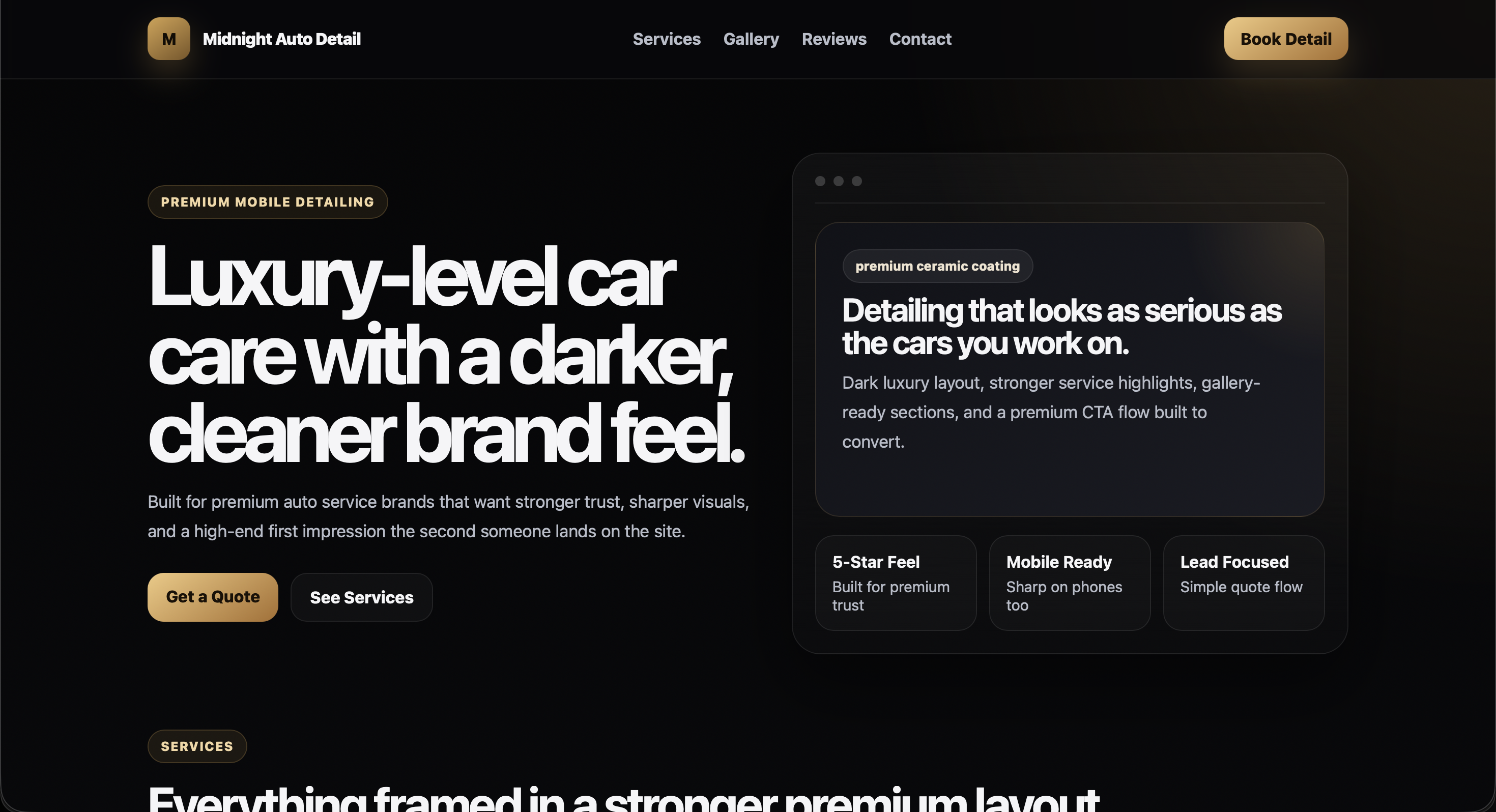 Modern dark template